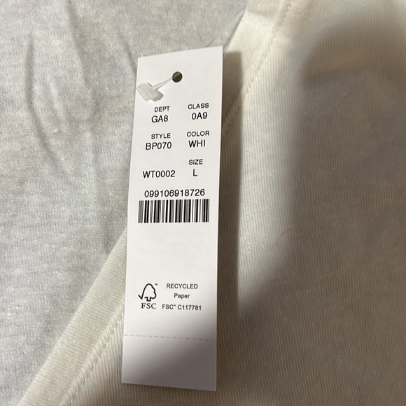 J Crew Stretch Linen Tee White L NWT - Picture 2 of 6